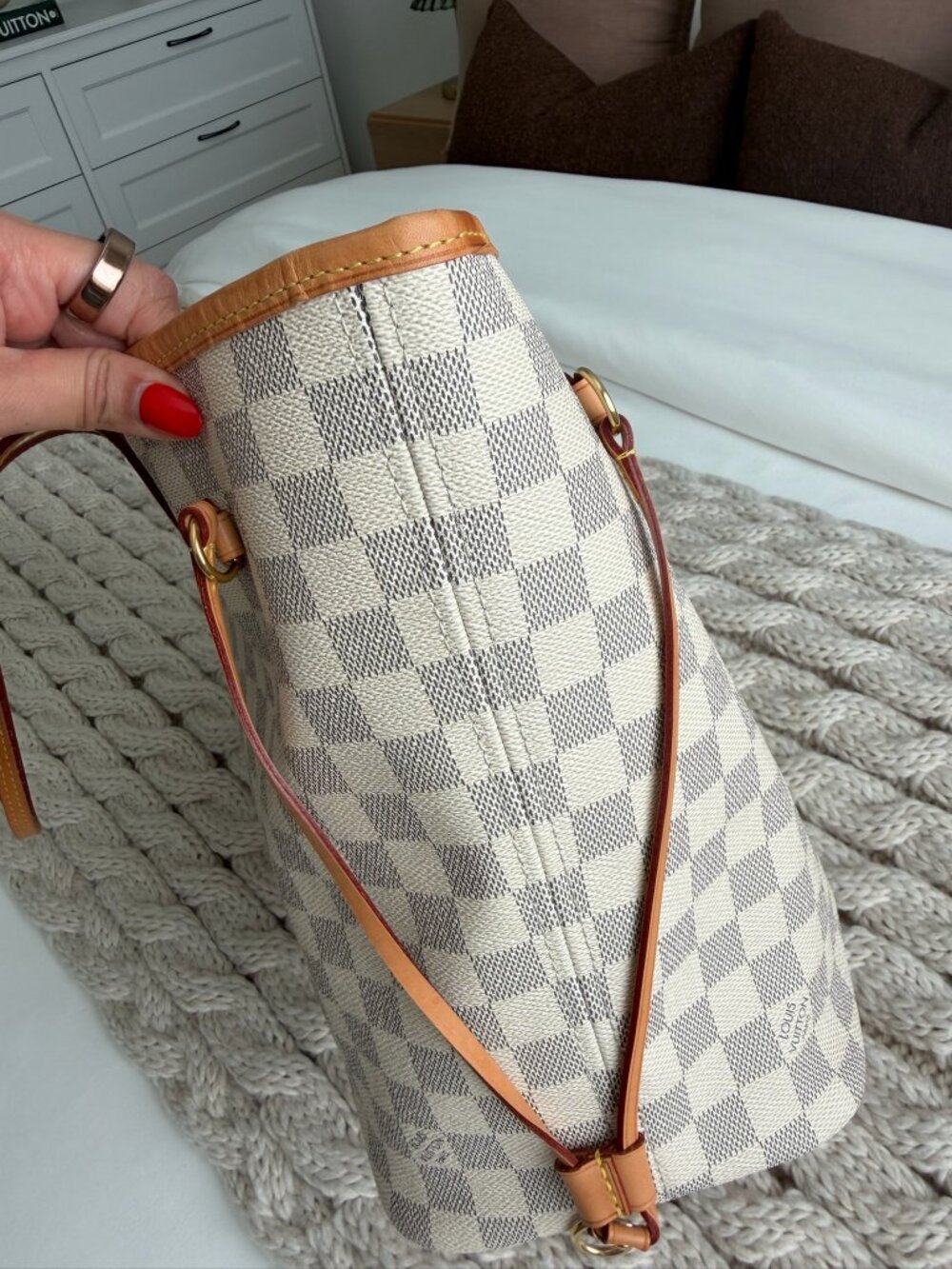 Louis Vuitton Neverfull MM - Damier Azur, Rose Ballerine + Pochette - Picture 4 of 13